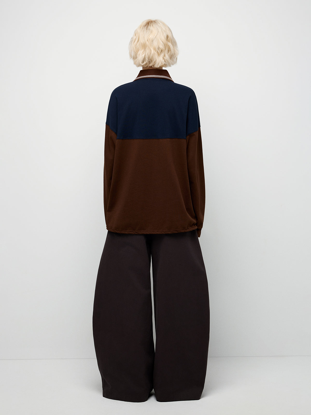 Heritage Half-Zip Polo - Navy Brown