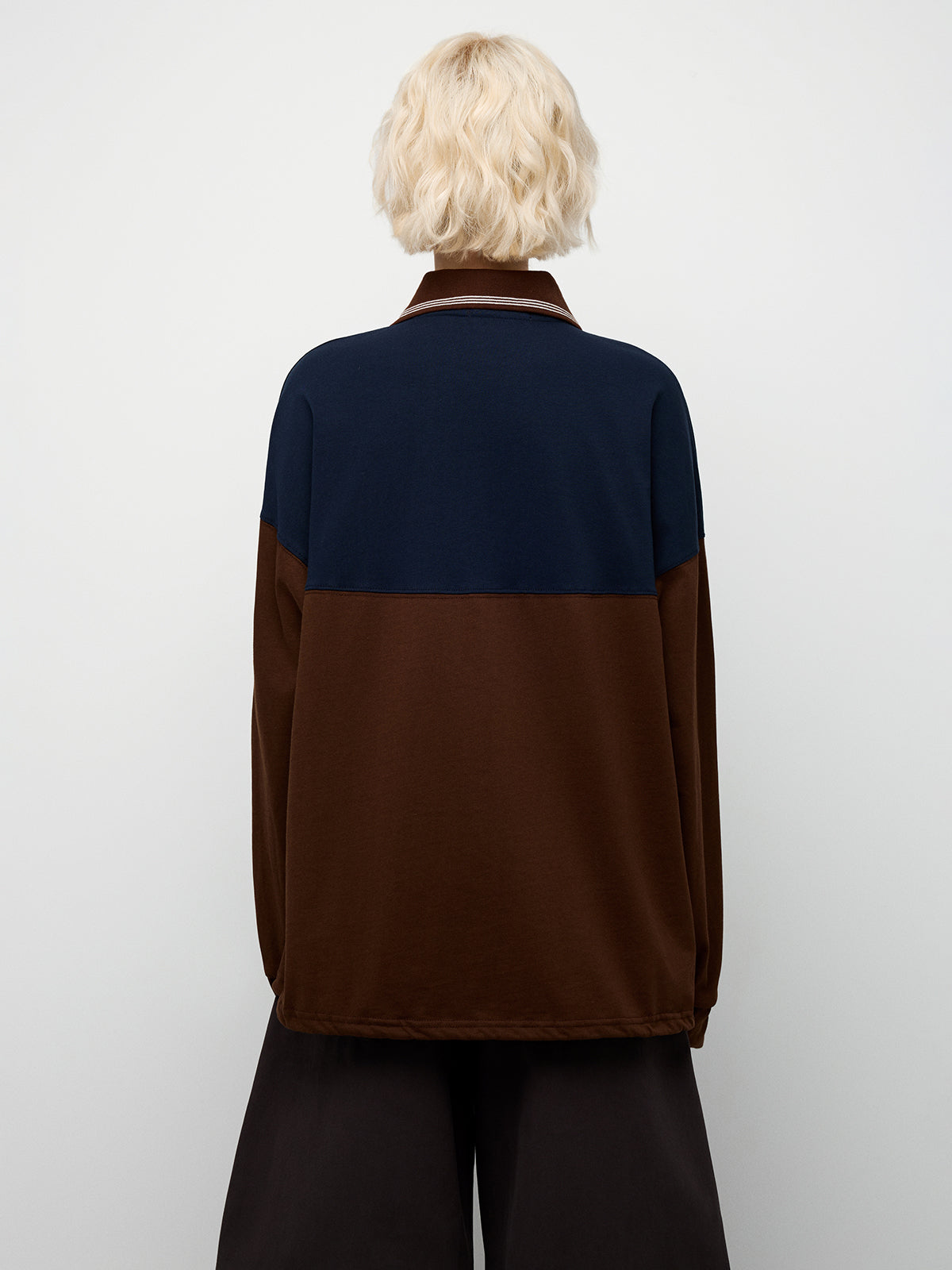 Heritage Half-Zip Polo - Navy Brown