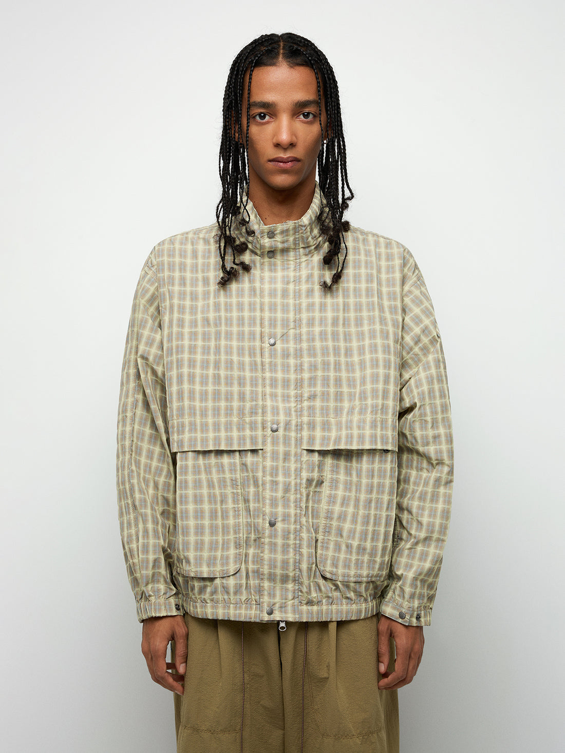 Grid Rush Windbreaker – Lime Beige