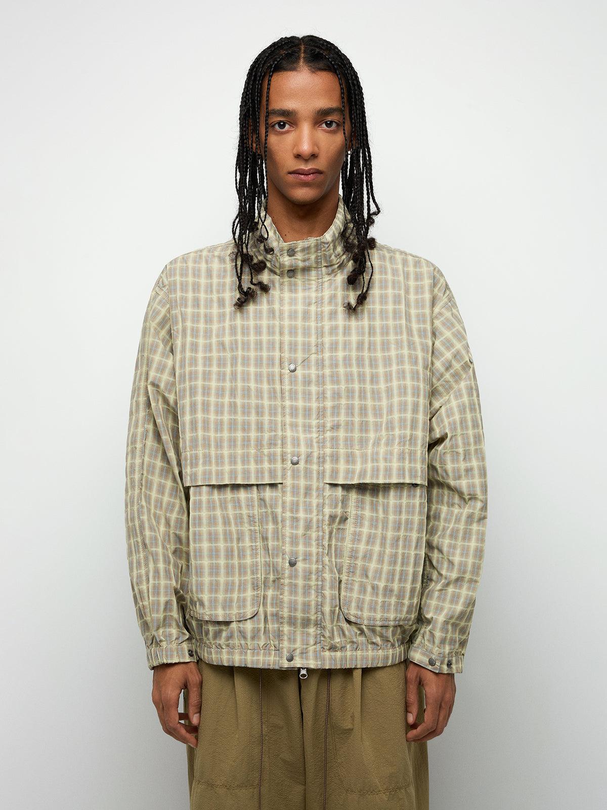 Grid Rush Windbreaker – Lime Beige