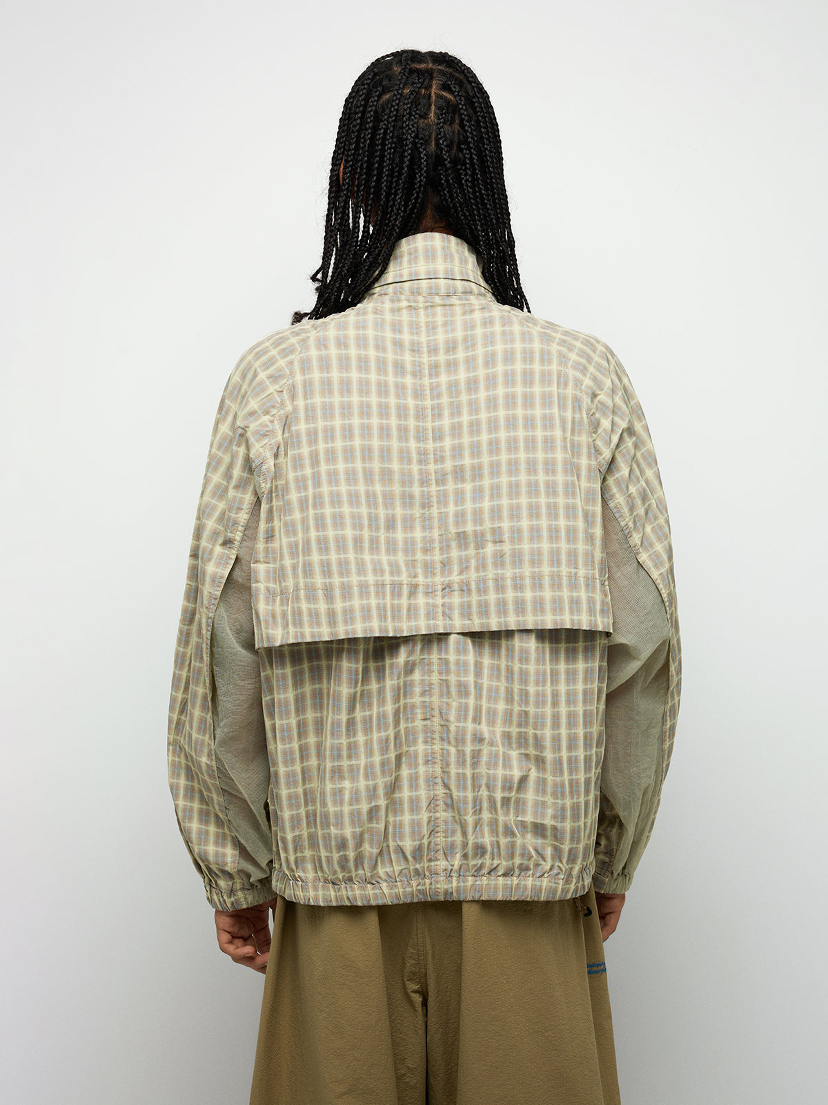 Grid Rush Windbreaker – Lime Beige