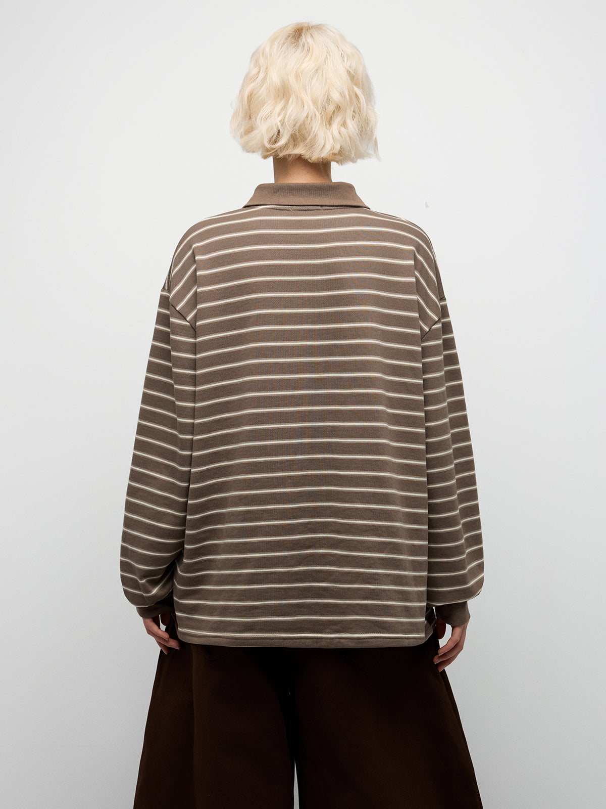 Stripe Mood Sweatshirt - Taupe Brown