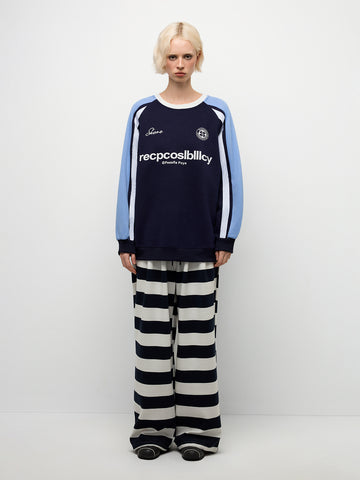 Two-Tone Crew Sweatshirt - Sky Blue
