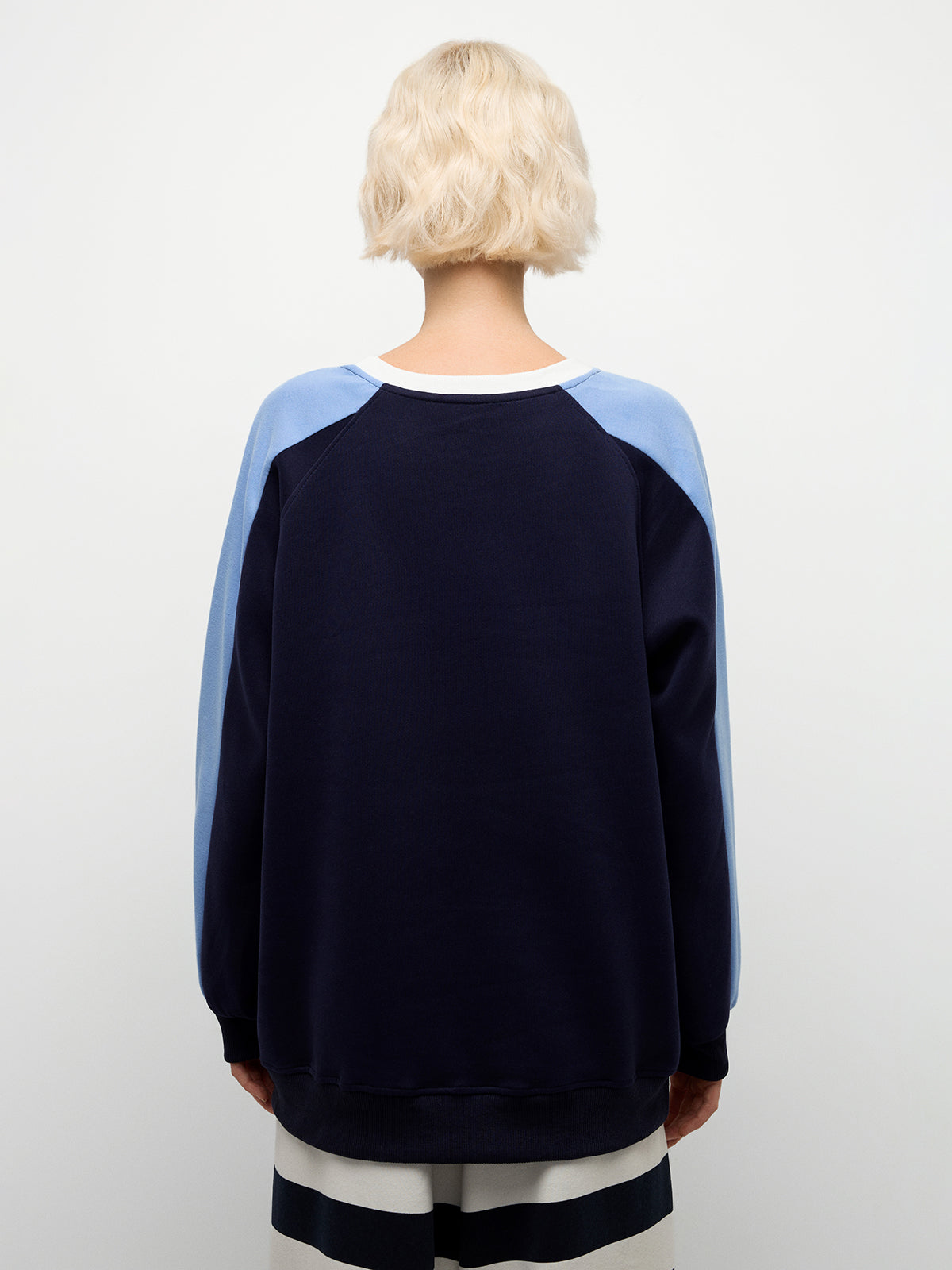 Two-Tone Crew Sweatshirt - Sky Blue