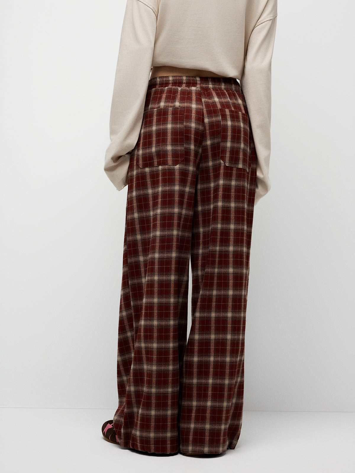 Flannel Check Pants - Red Grid