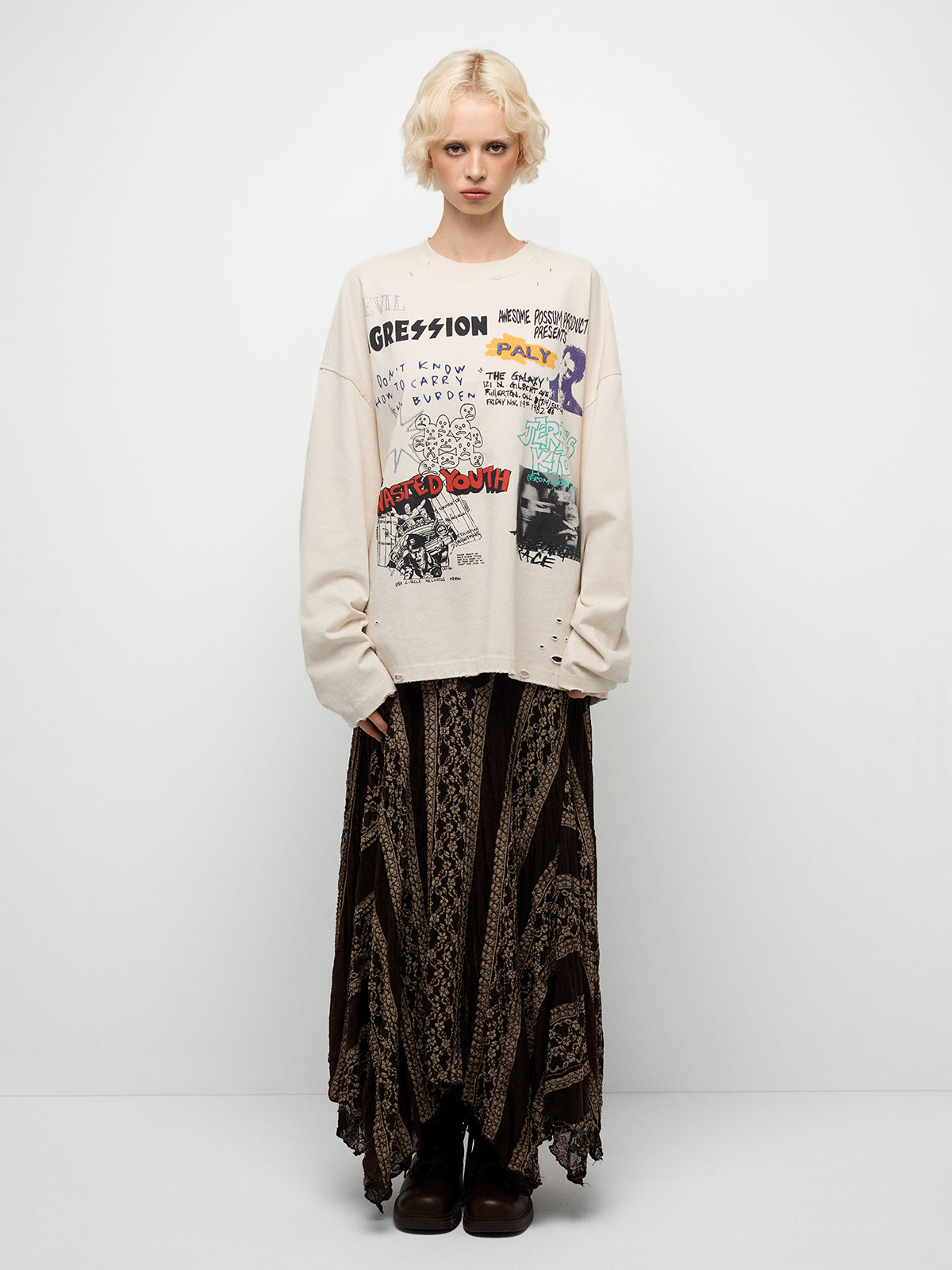 Twilight Whispers Skirt - Black Beige