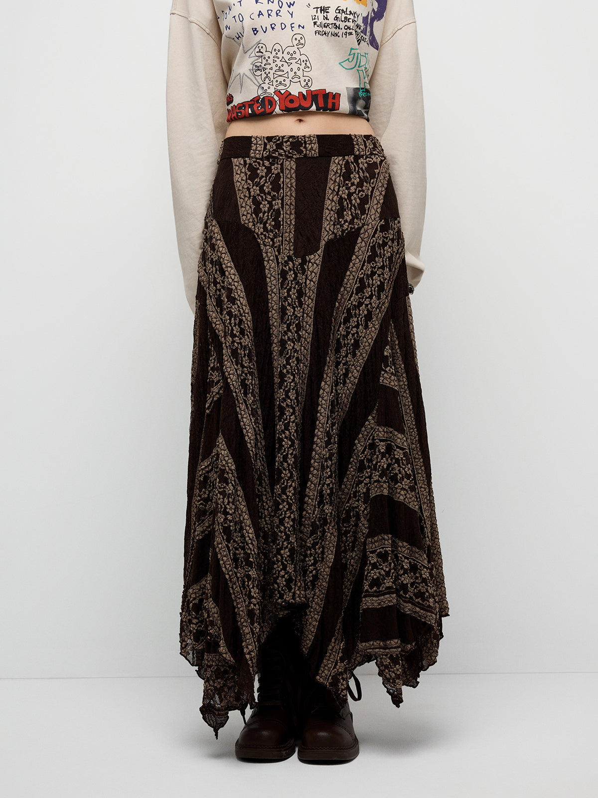 Twilight Whispers Skirt - Black Beige
