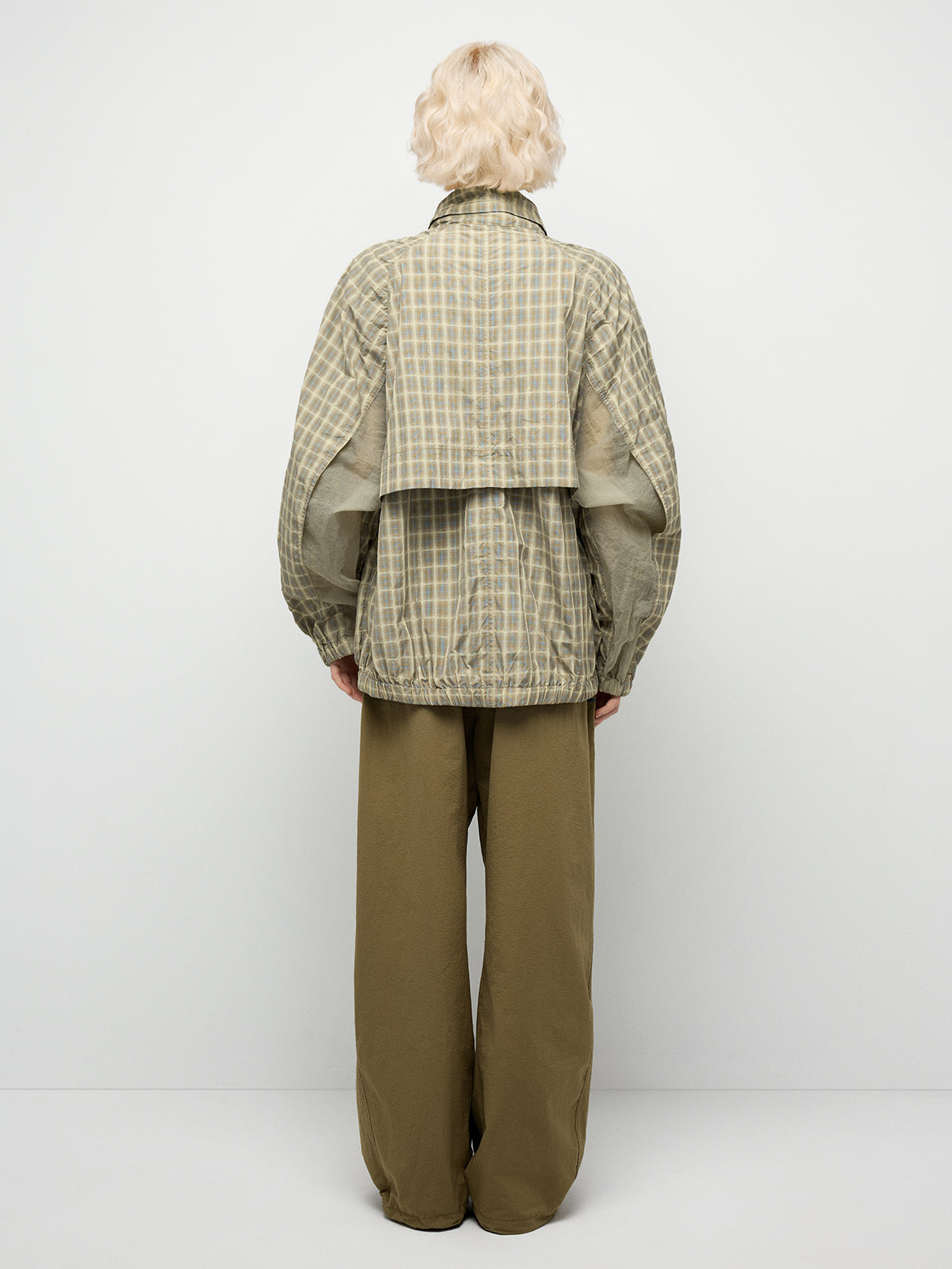 Grid Rush Windbreaker – Lime Beige