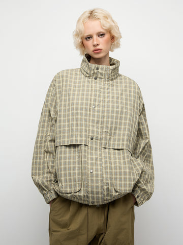 Grid Rush Windbreaker – Lime Beige