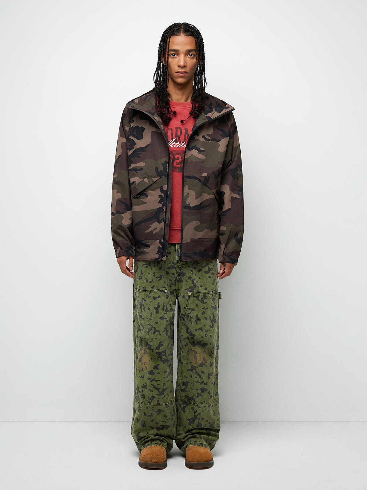 Urban Forest Camo Windbreaker – Army Green