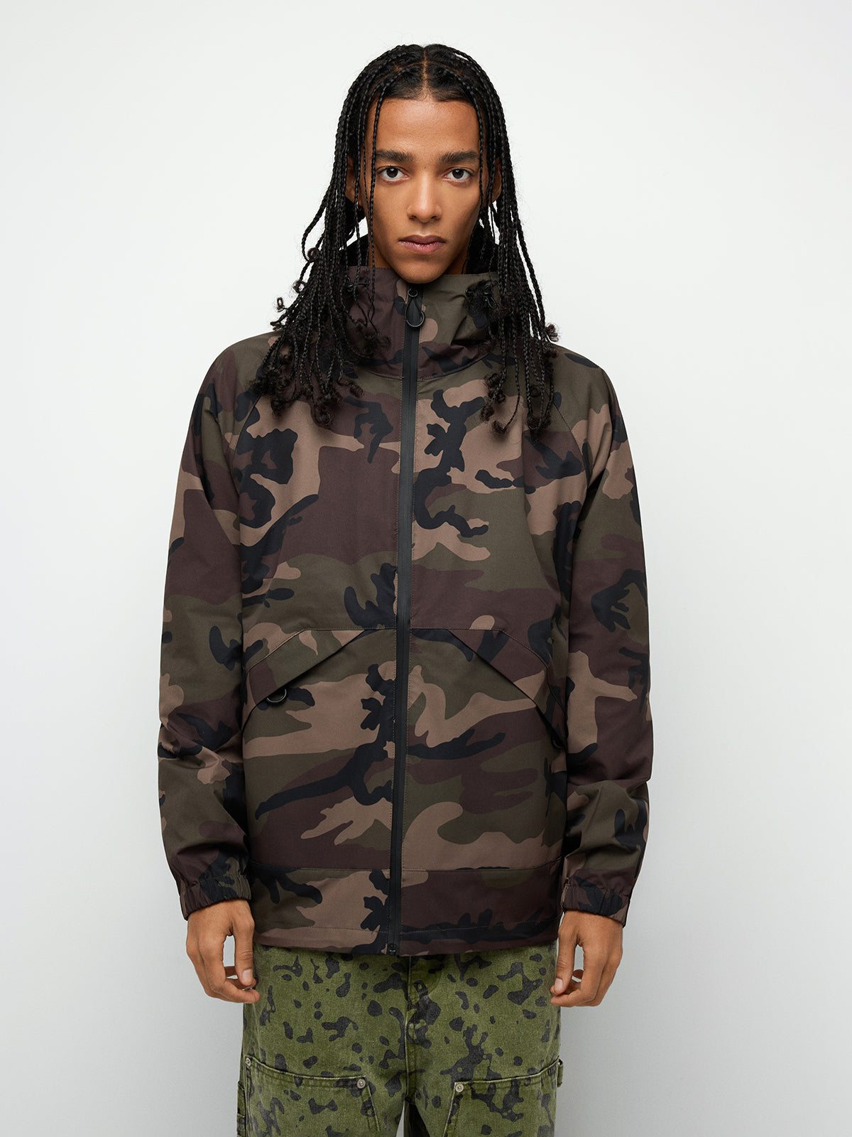 Urban Forest Camo Windbreaker – Army Green