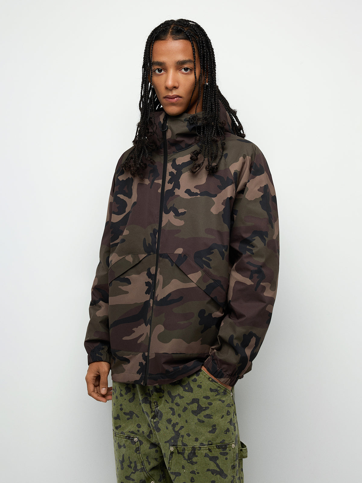 Urban Forest Camo Windbreaker – Army Green