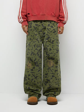 Camo Workwear Cargo Pants – Olive Green