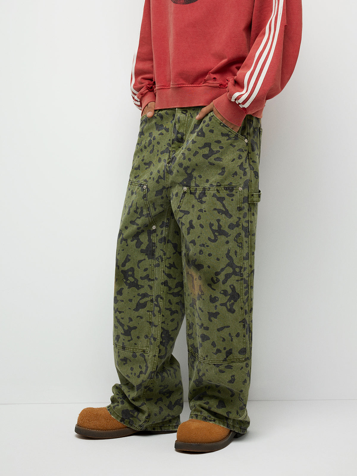 Camo Workwear Pants – Olive Green