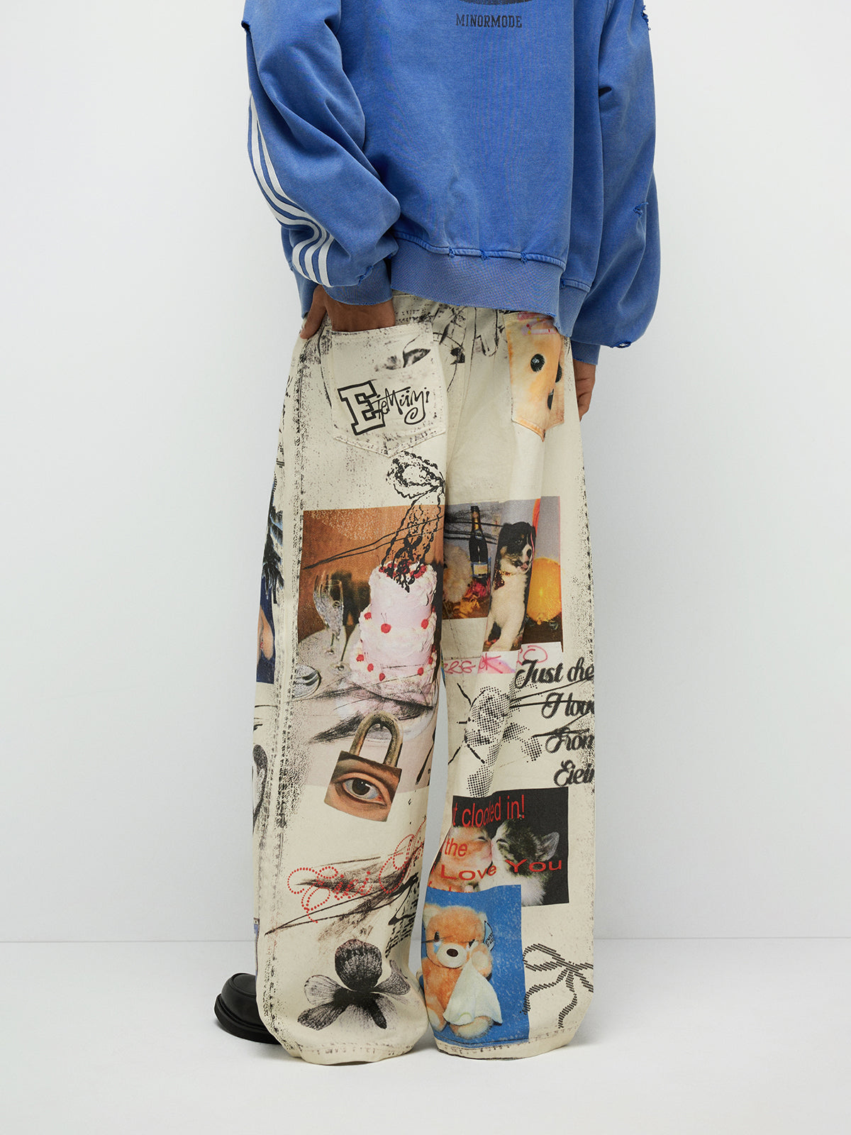 Pop Culture Collage Pants - Vanilla Dream