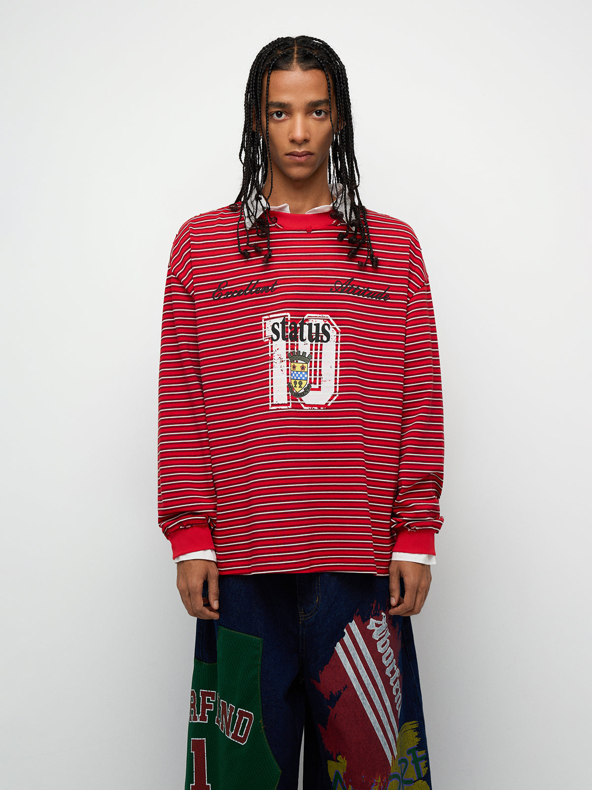 Banner Line Sweatshirt - Red Multi