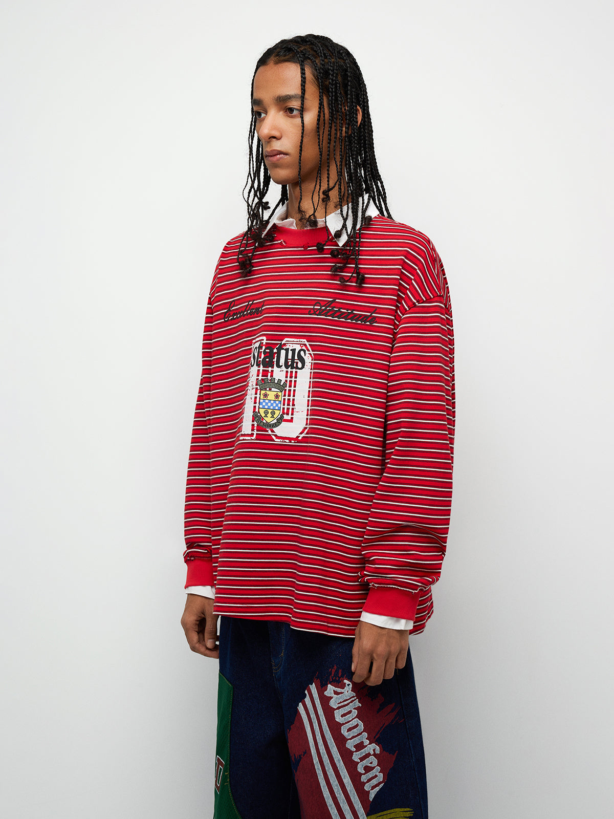 Banner Line Sweatshirt - Red Multi