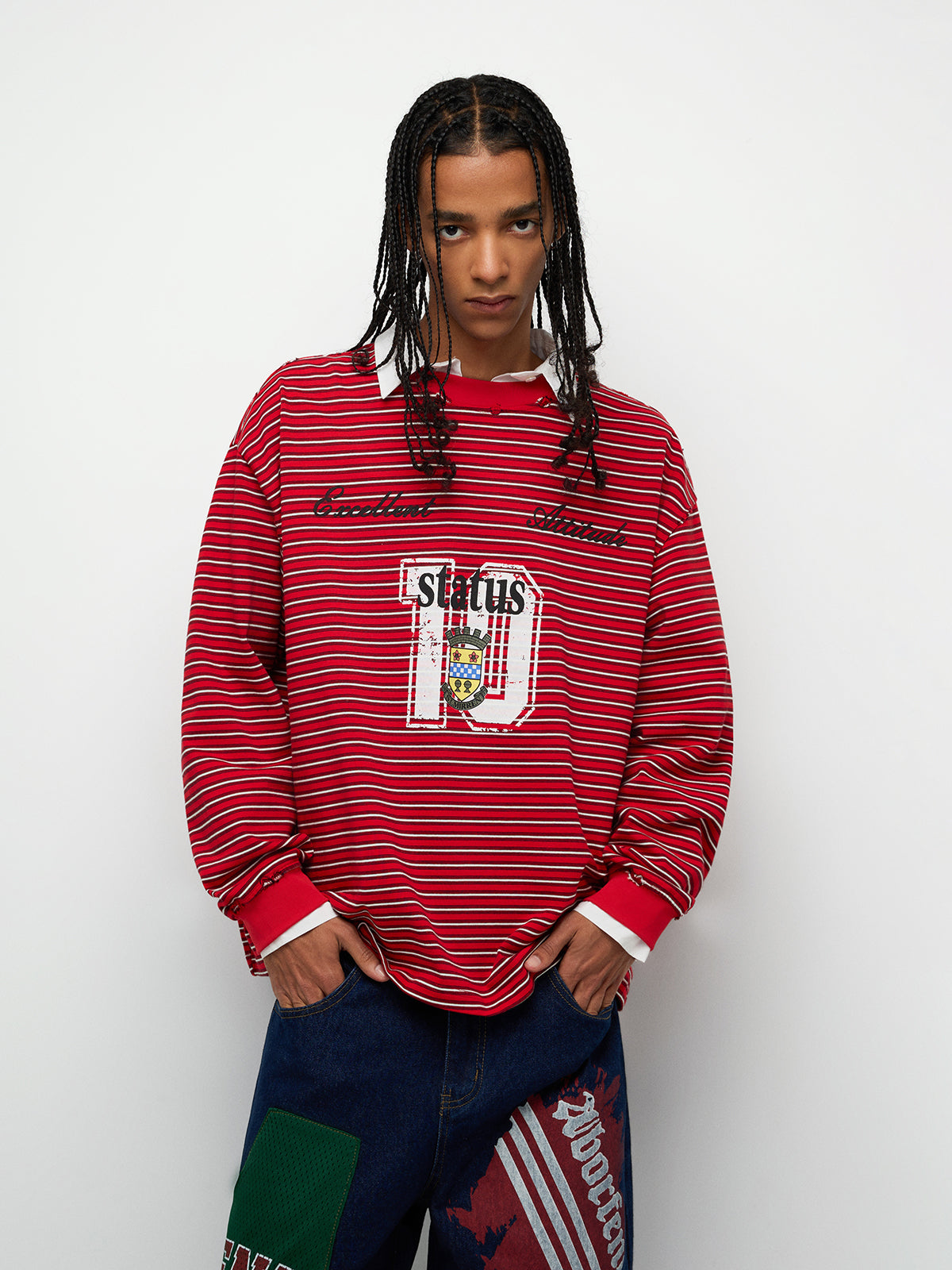 Banner Line Sweatshirt - Red Multi