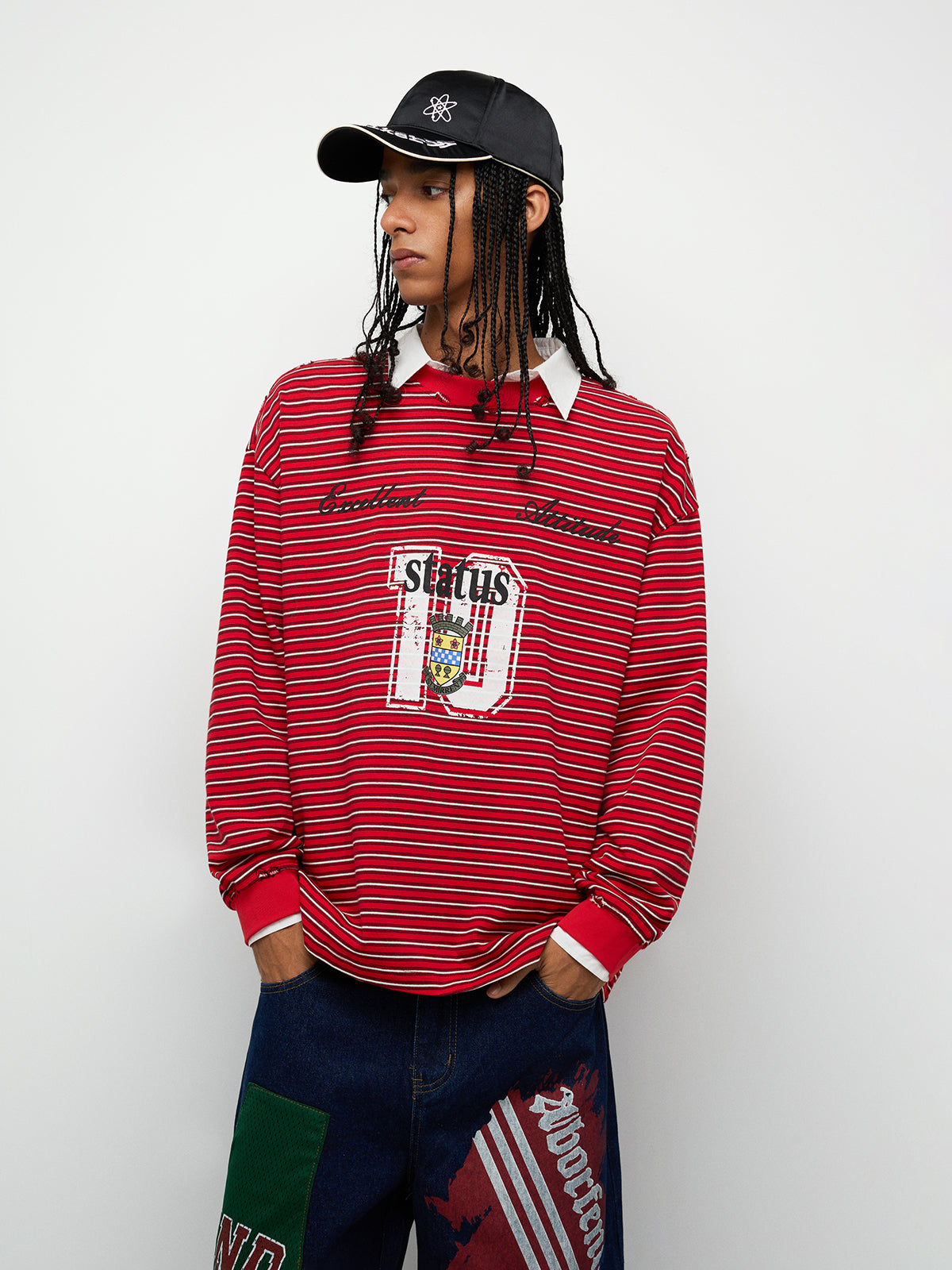 Banner Line Sweatshirt - Red Multi