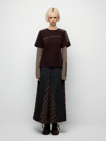 Street Graffiti Layered Sleevetee - Mocha Brown