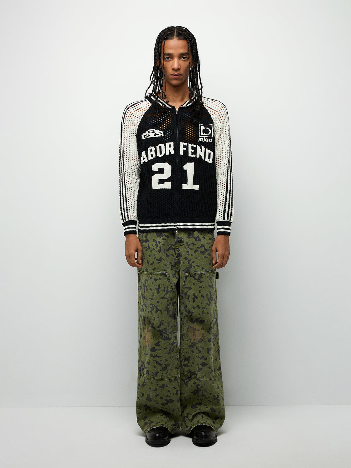 Mesh Varsity Zip Knit Varsity Jacket – Bold Black