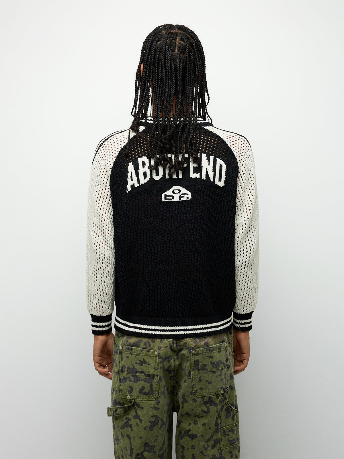 Mesh Varsity Zip Knit Varsity Jacket – Bold Black