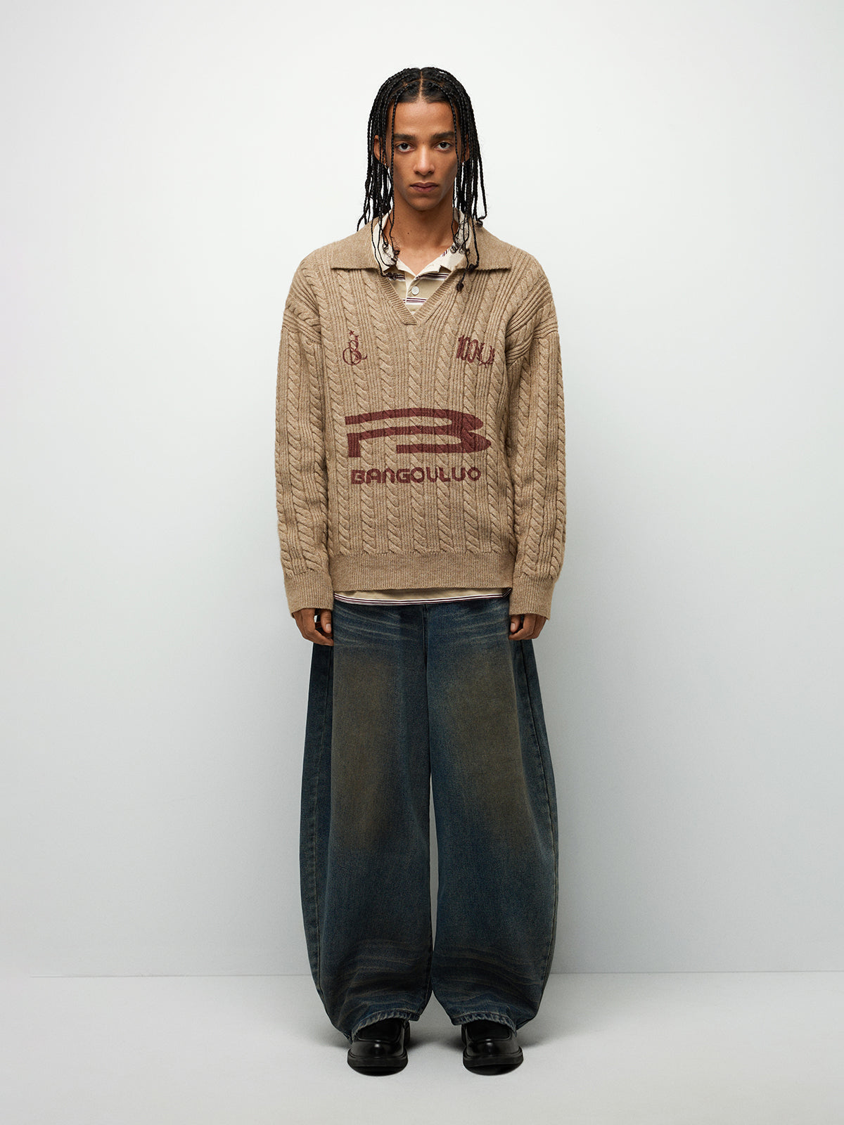 Cable Crew Sweater - Toasted Almond