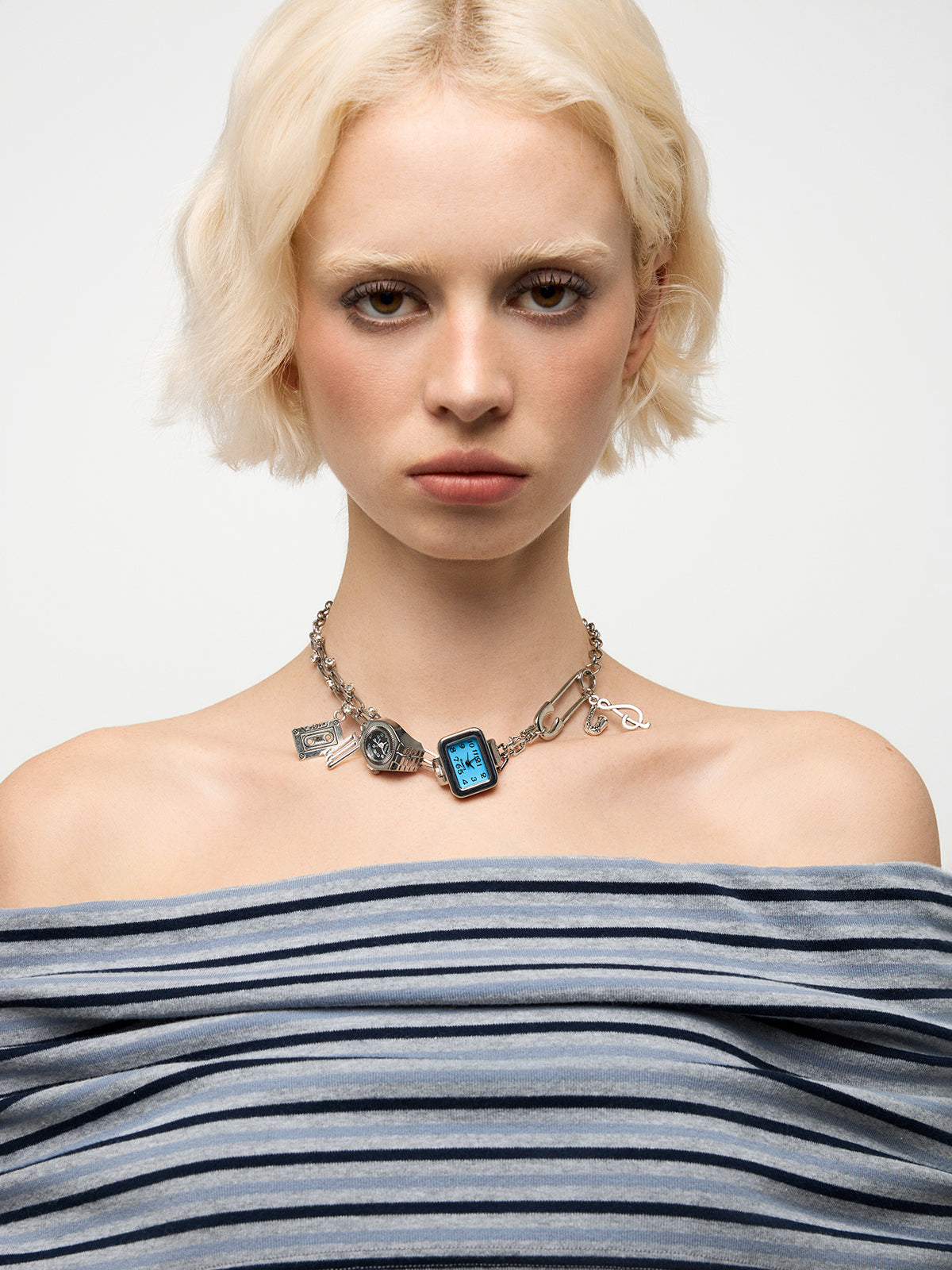 What Time Is It Necklace - Silver Mix