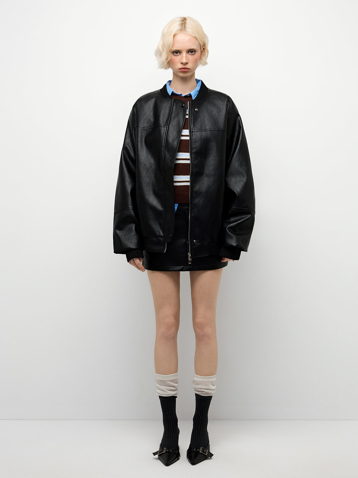 Faux Leather Mini Skirt – Classic Black