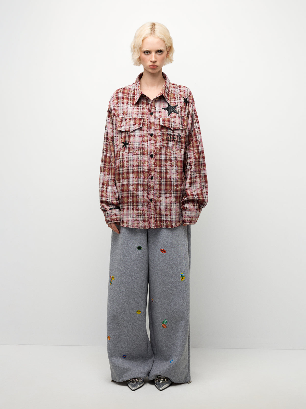 Star Clash Shirt - Crimson Plaid