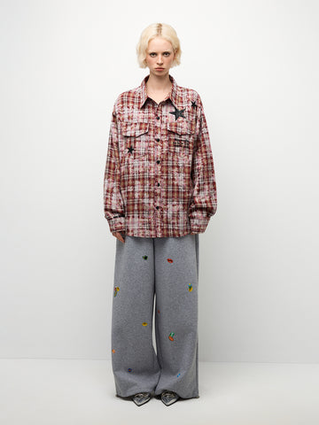 Star Clash Shirt - Crimson Plaid