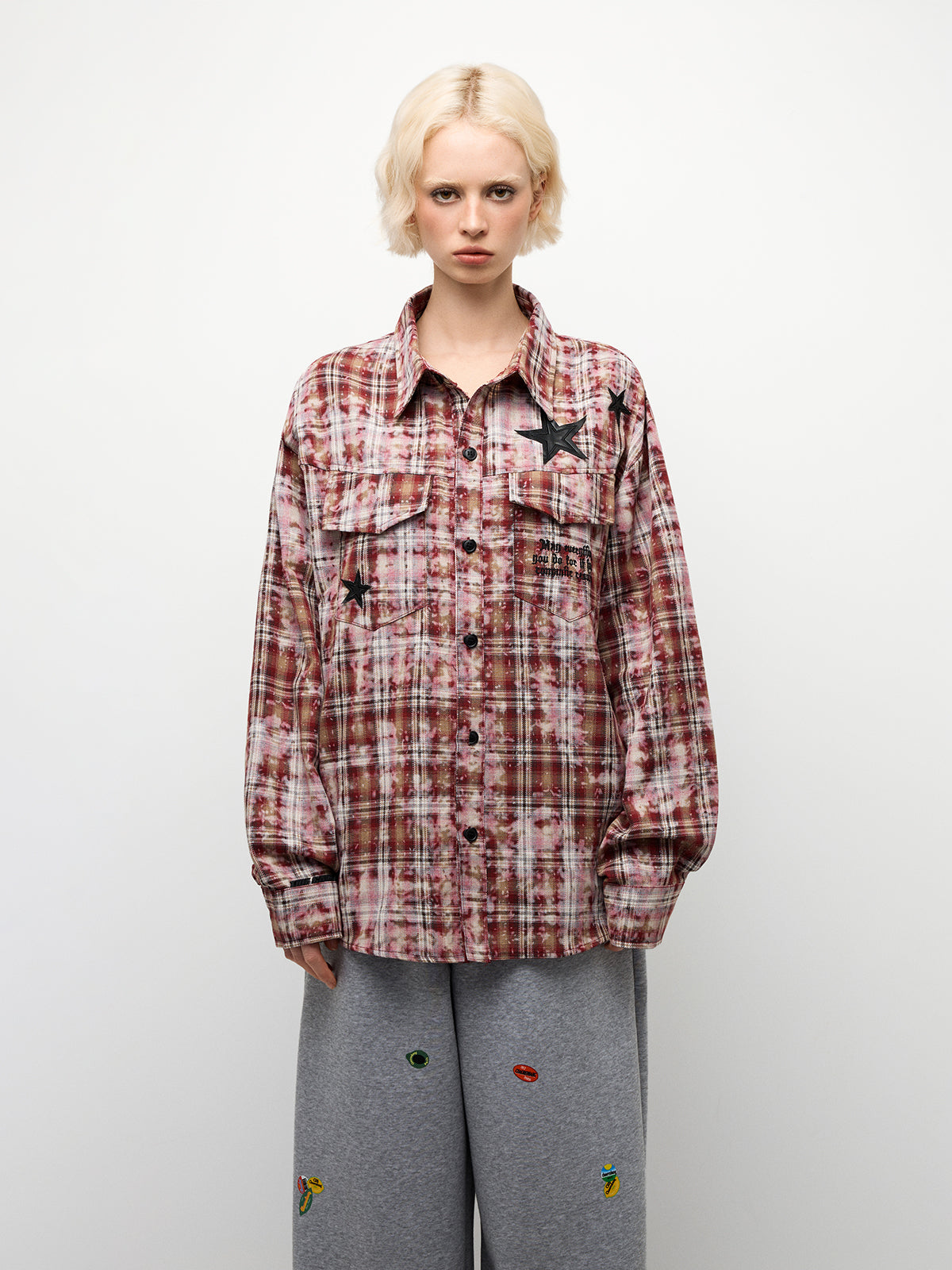 Star Clash Shirt - Crimson Plaid