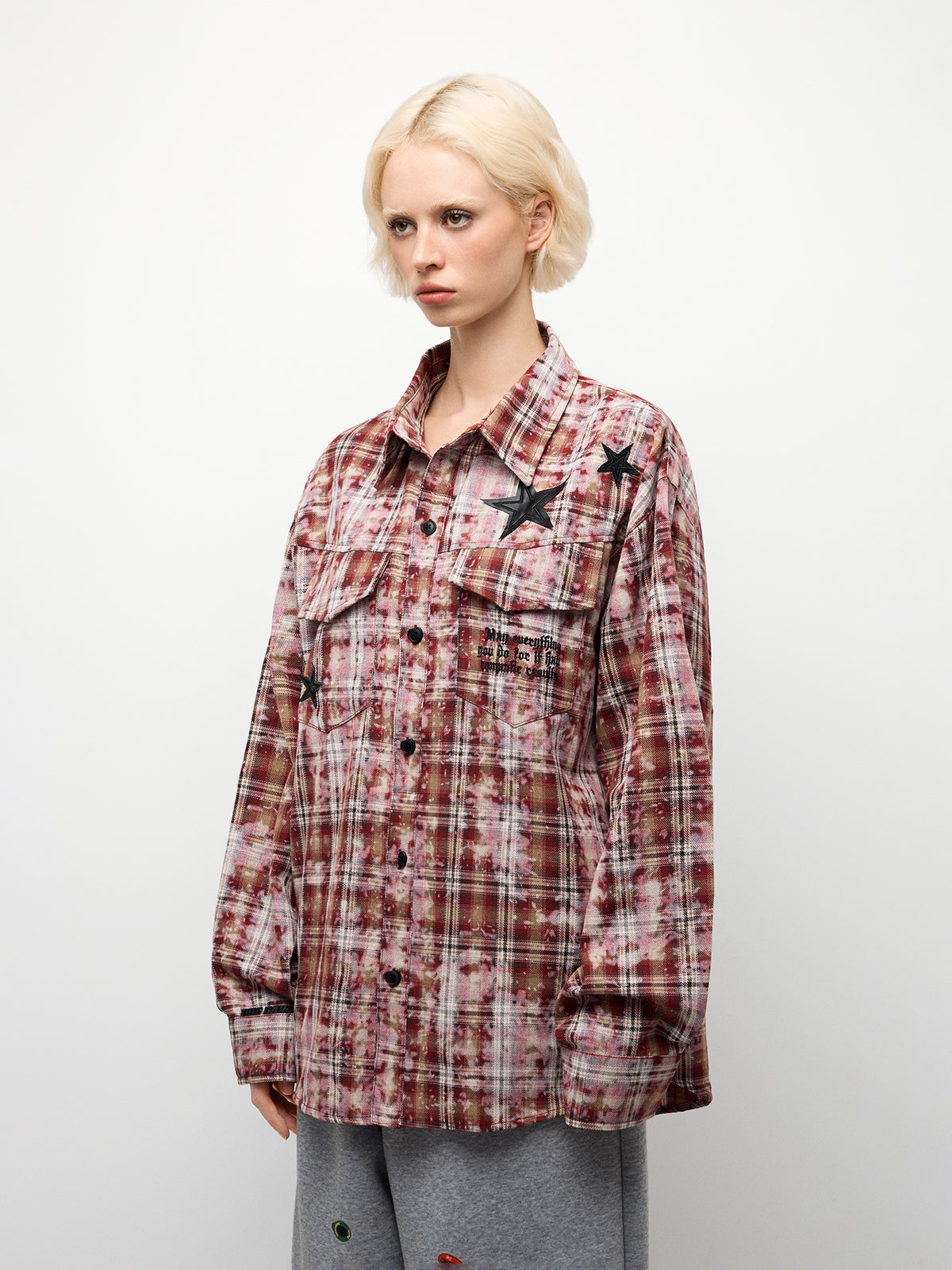 Star Clash Shirt - Crimson Plaid