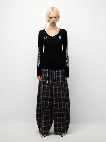 Plaid Ease Pants - Green Pink