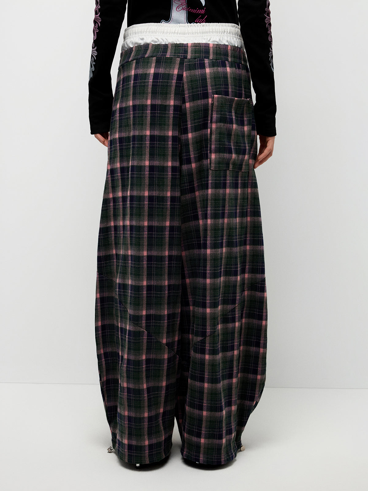 Plaid Ease Pants - Green Pink