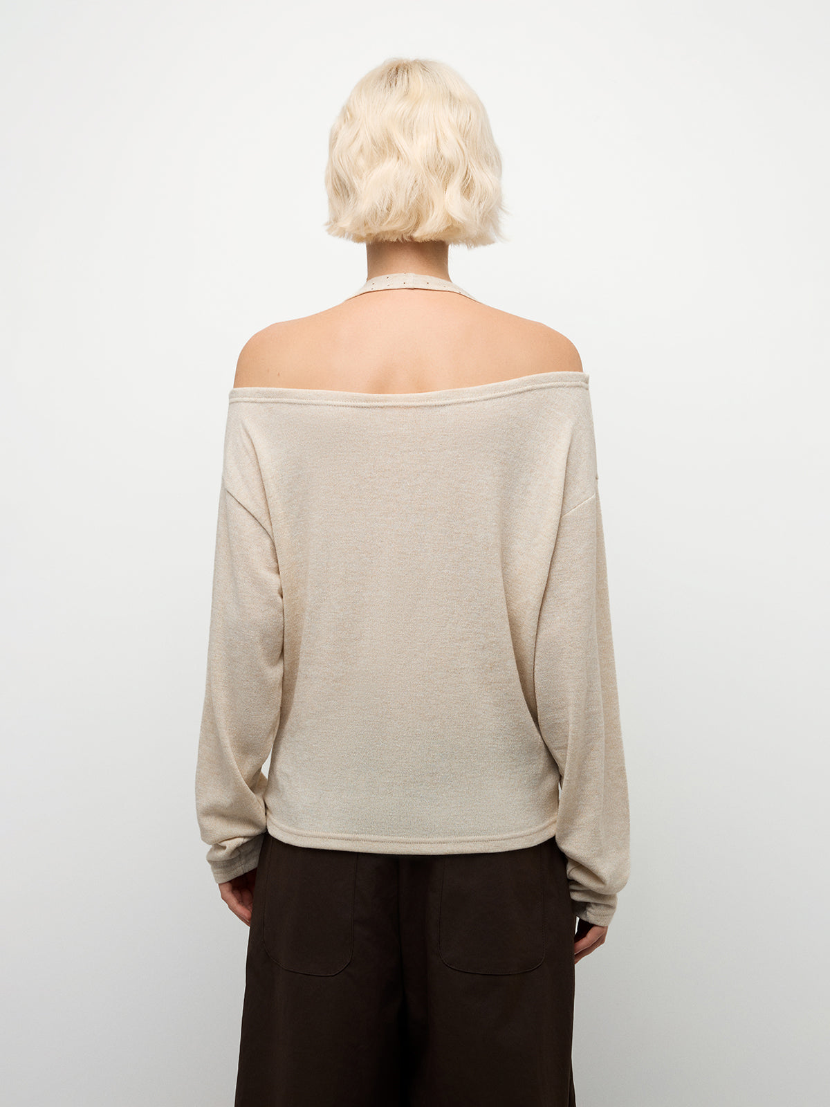 Harmony Dots Top – Cream Beige