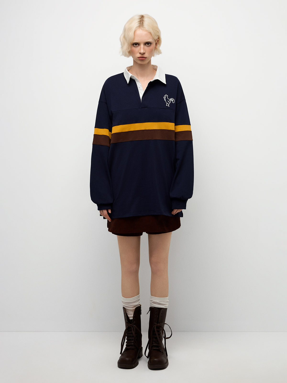 Varsity Rugby Shirt - Navy Yellow