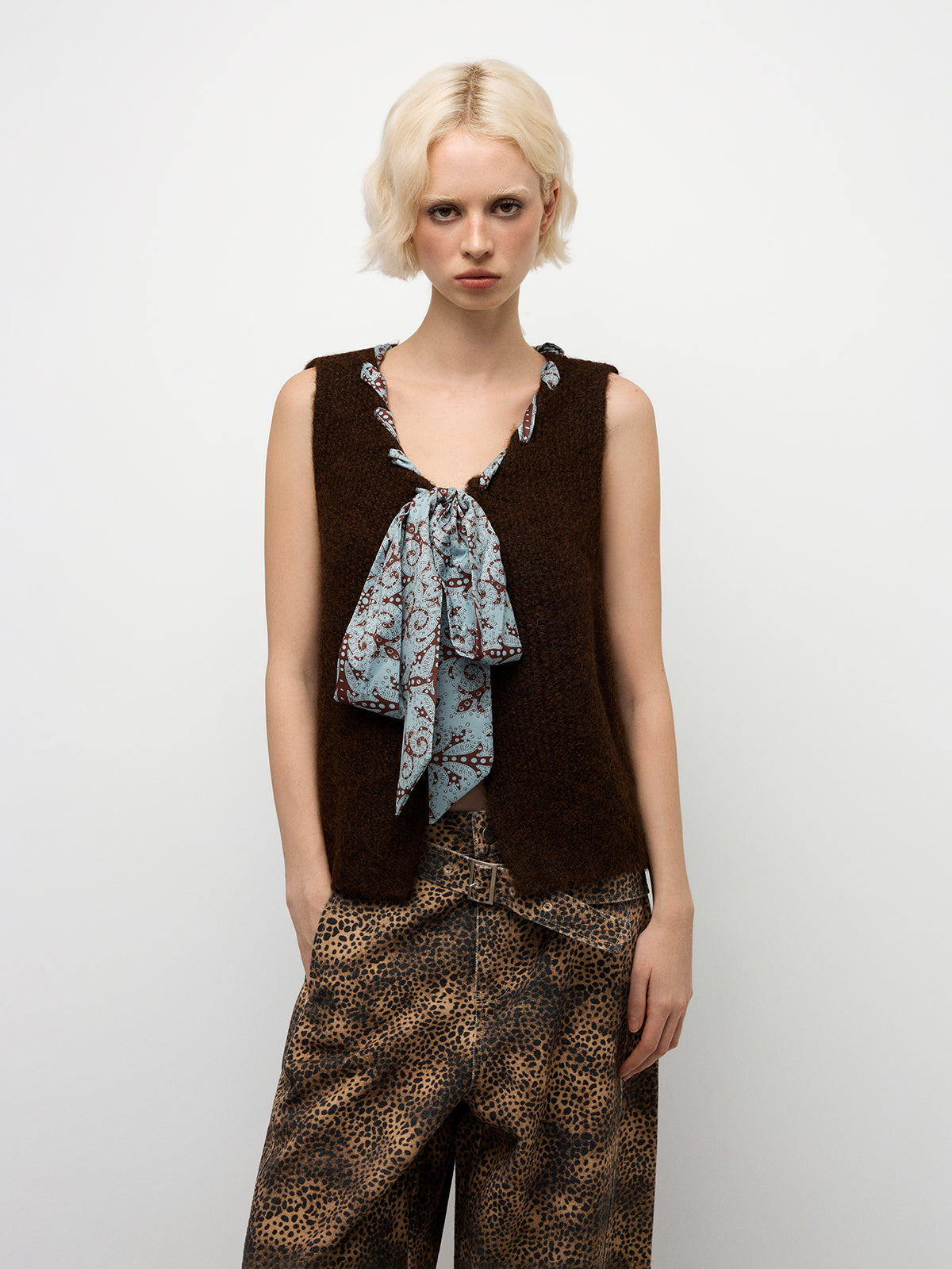 Bloom Tie Vest – Espresso Brown