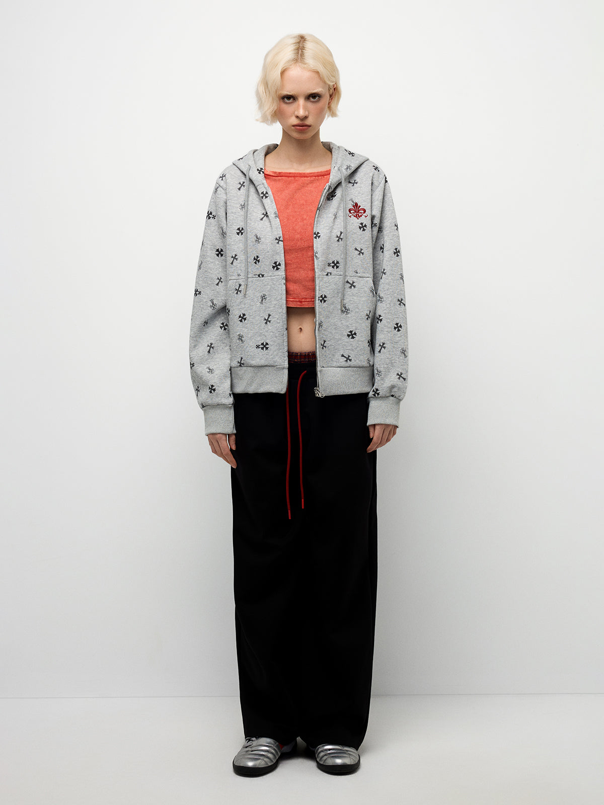 Plaid Waistband Pants - Red Black