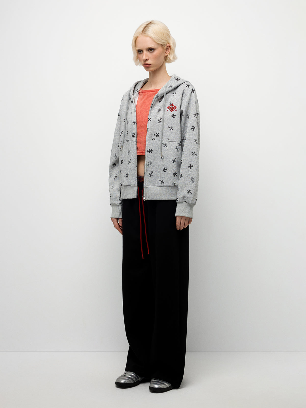 Plaid Waistband Pants - Red Black