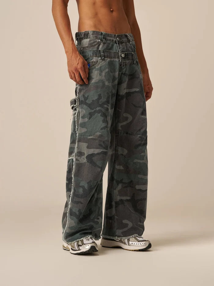Weekday Outdoor Wide-leg Camouflage Cargo Maxi Pants - Brown