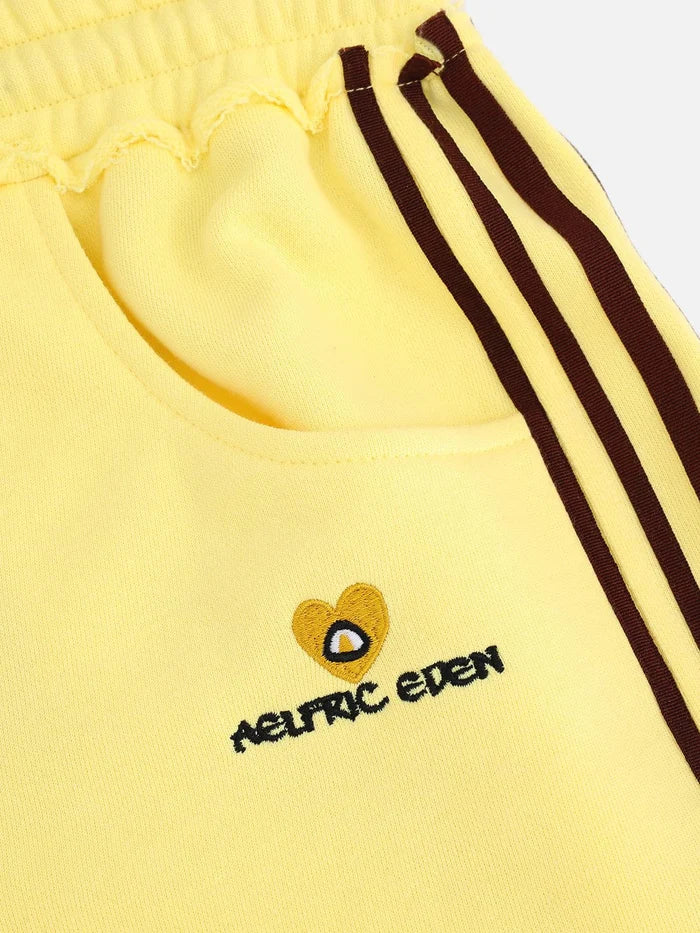 American Club Baggy Side-Stripe Track Maxi Pants - Yellow