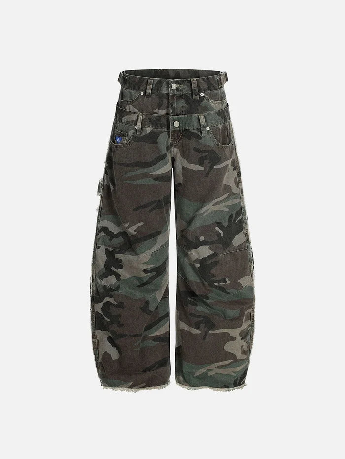Weekday Outdoor Wide-leg Camouflage Cargo Maxi Pants - Brown
