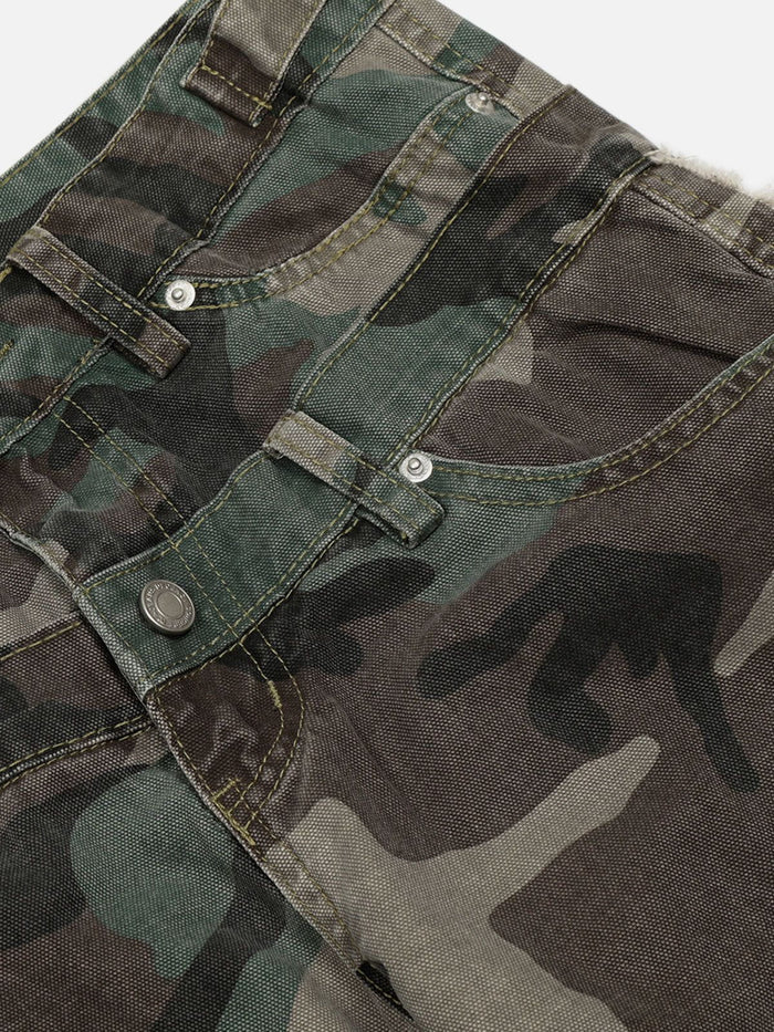 Weekday Outdoor Wide-leg Camouflage Cargo Maxi Pants - Brown