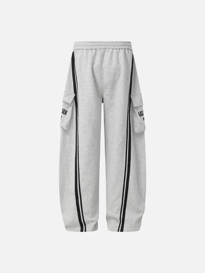 Weekday Outdoor Wide-leg Contrast Stitch Cargo Maxi Pants - Grey