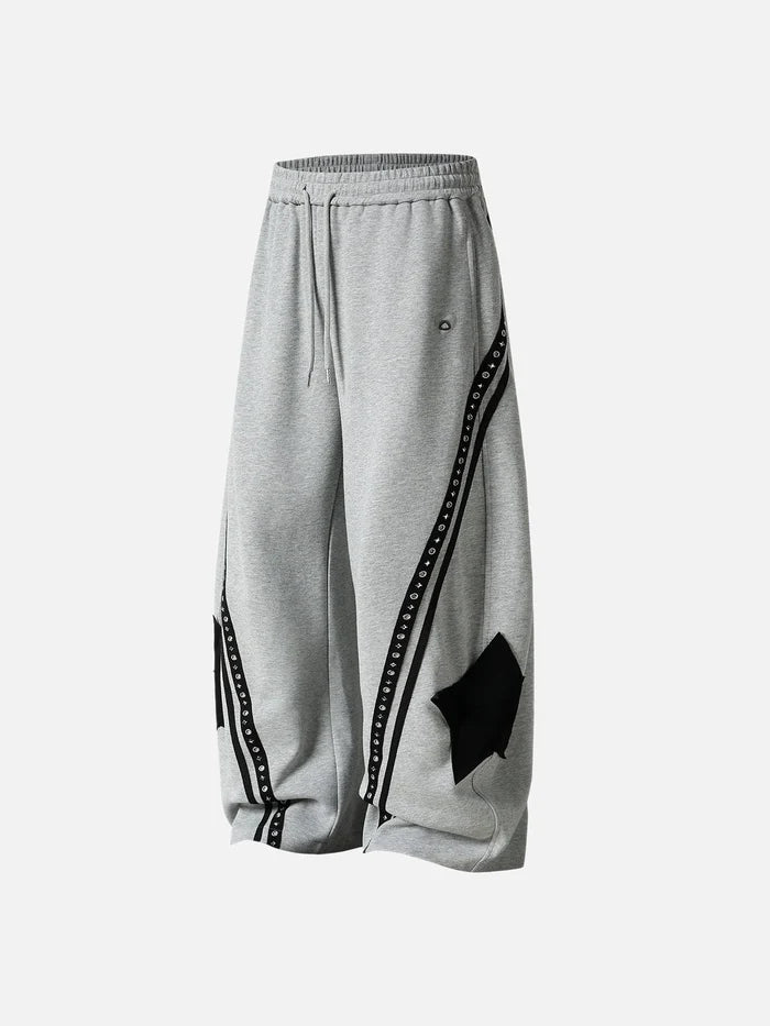 Weekday Outdoor Baggy Contrast Panel Track Maxi Pants - Grey