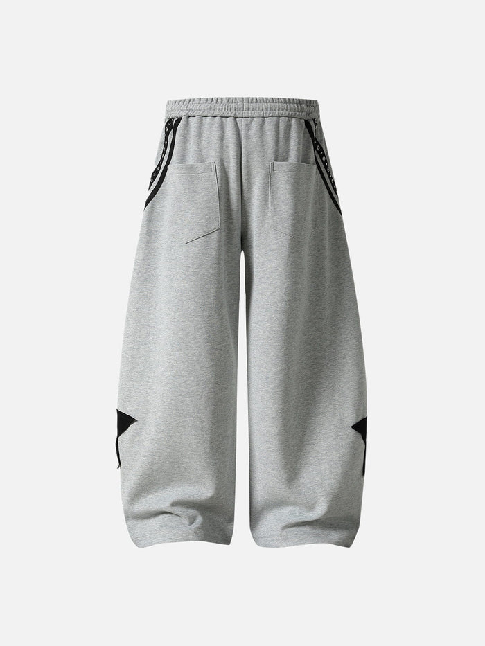 Weekday Outdoor Baggy Contrast Panel Track Maxi Pants - Grey