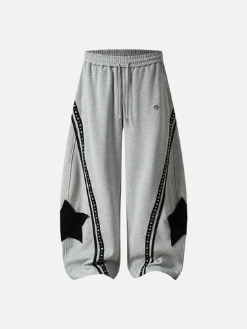 Weekday Outdoor Baggy Contrast Panel Track Maxi Pants - Grey