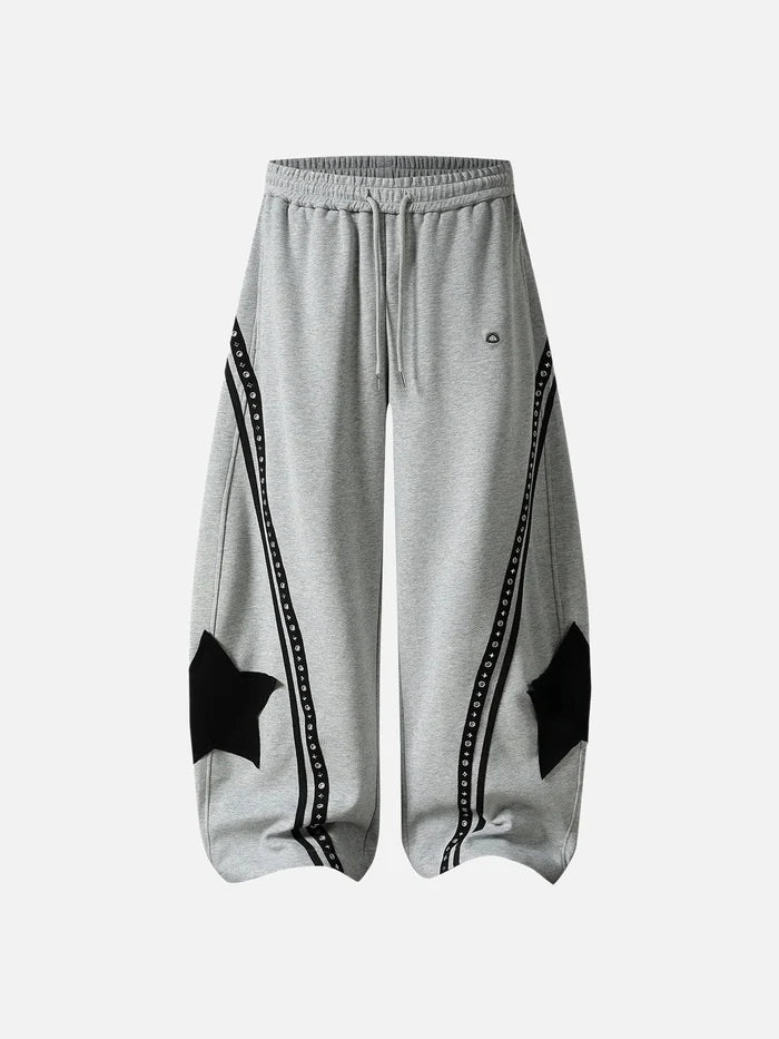 Weekday Outdoor Baggy Contrast Panel Track Maxi Pants - Grey