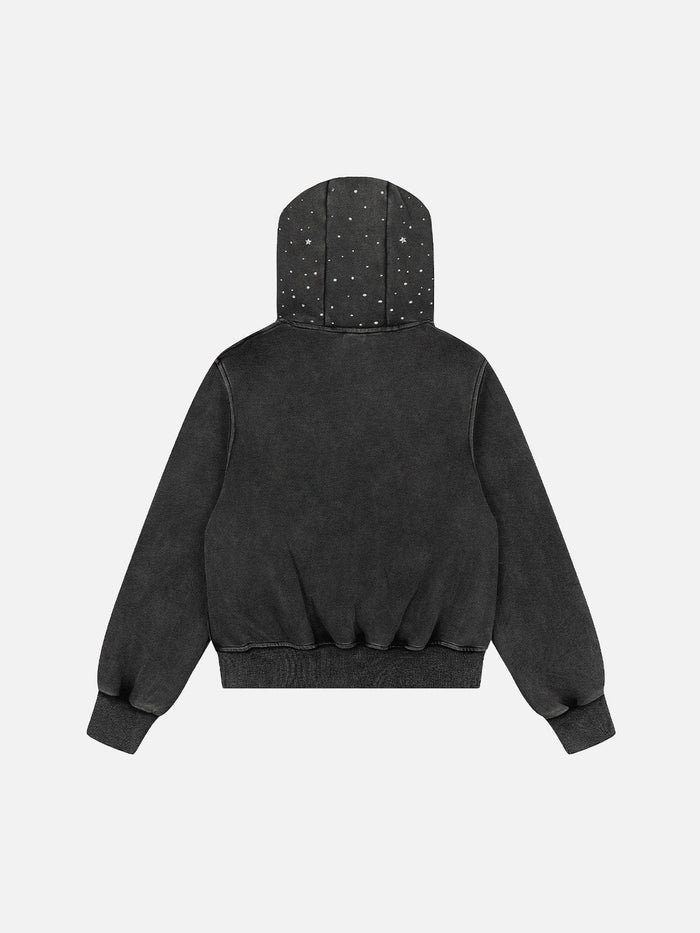 American Club Baggy Star Graphic Hooded Top - Black